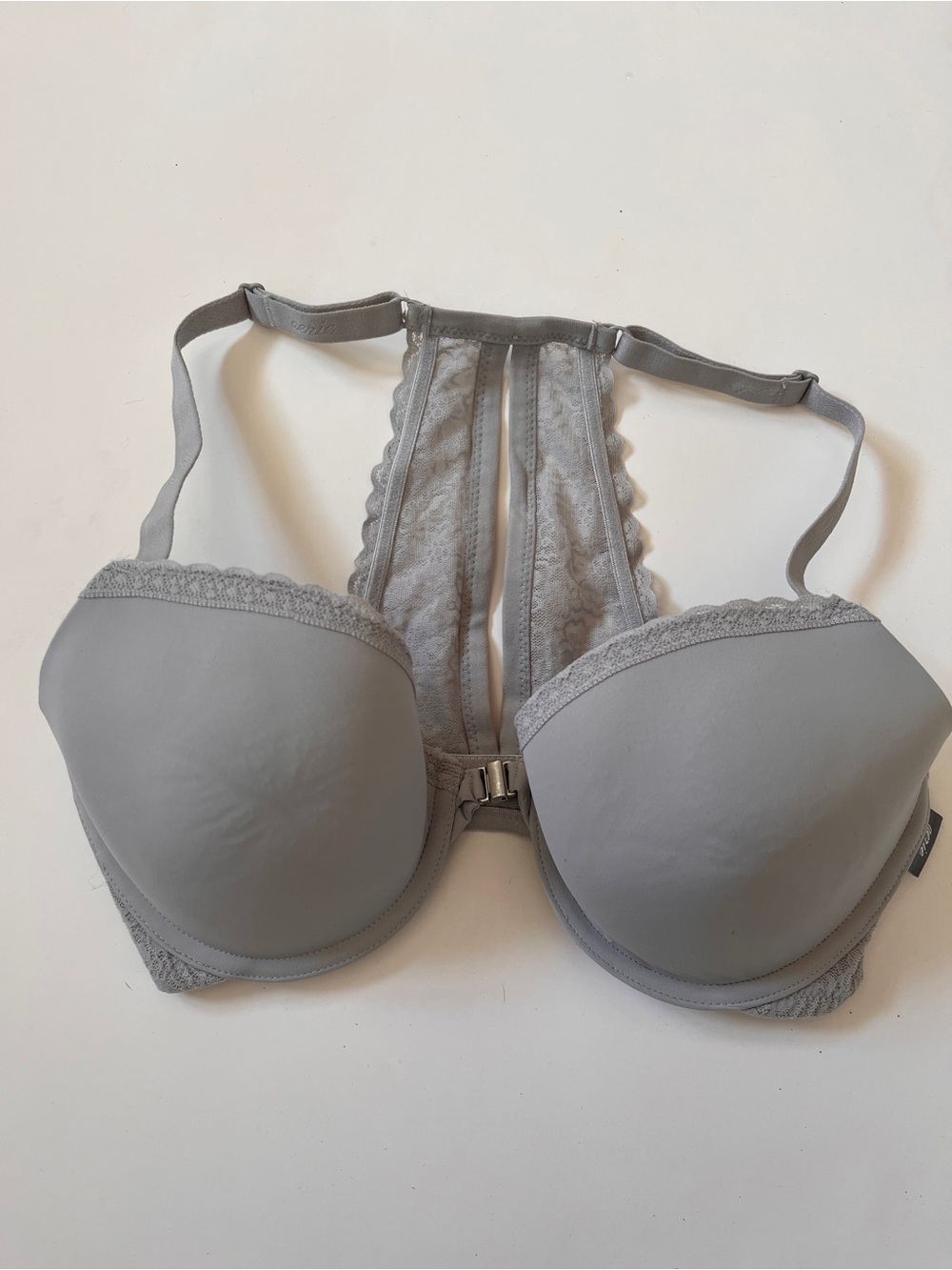 Aerie Lace Racerback Push-Up Bra in Light Grey 32DD